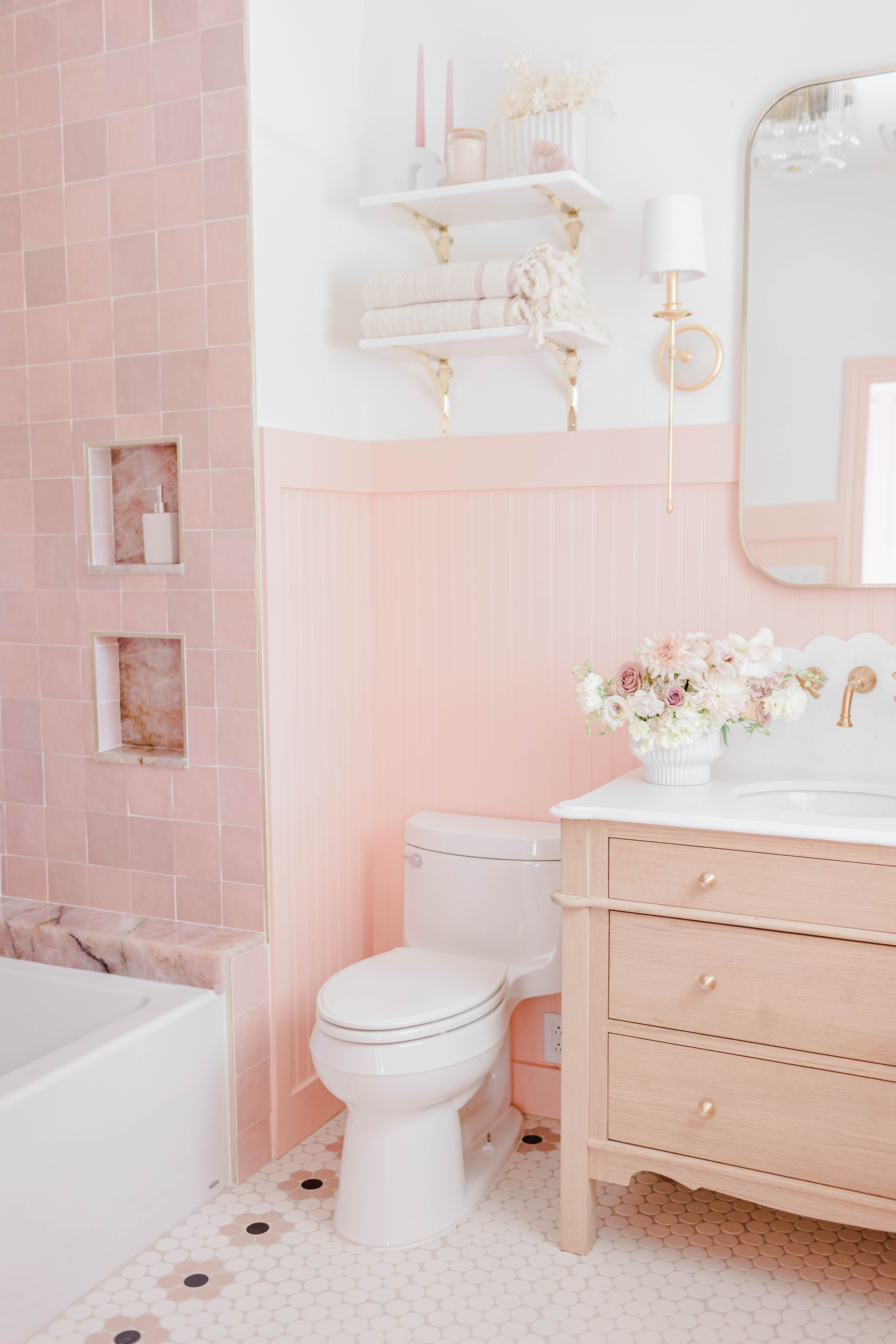 Tickled Pink A Joyful Bathroom Reno Bedrosians Tile & Stone